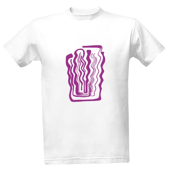 Tričko s potiskem Achát 2 fialový - symbol kamene